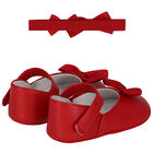 Baby Girls Red Bow Pre Walker Shoes Set, 2, hi-res